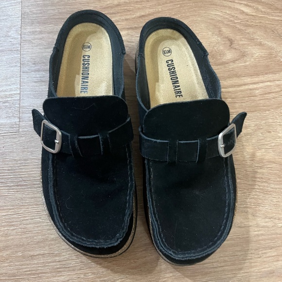 Cushionaire Black Suede Women's Mules - Picture 2 of 4